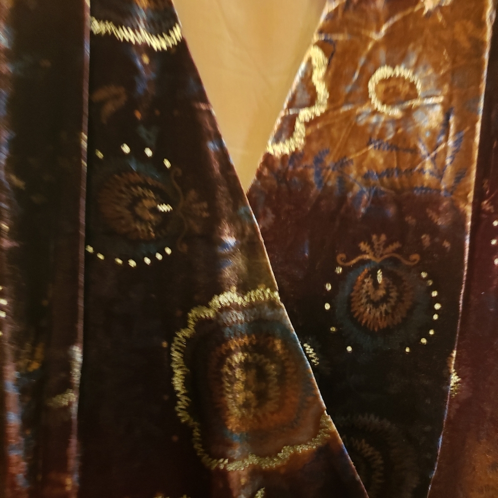 NWT 2OH THREADS & 2 OLD HIPPIES DRESS SOFT SILK RAYLON EARTHY BROWN GOLD BLUE SM - Picture 5 of 8